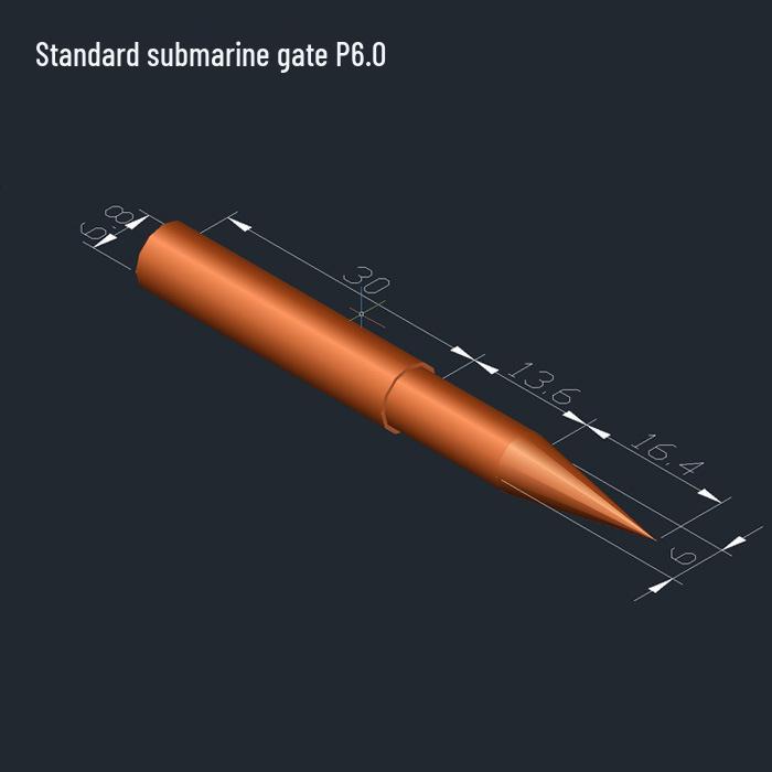 Extra Long EDM Electrode Rod for Submarine Gate Injection - Purple and Tungsten Copper