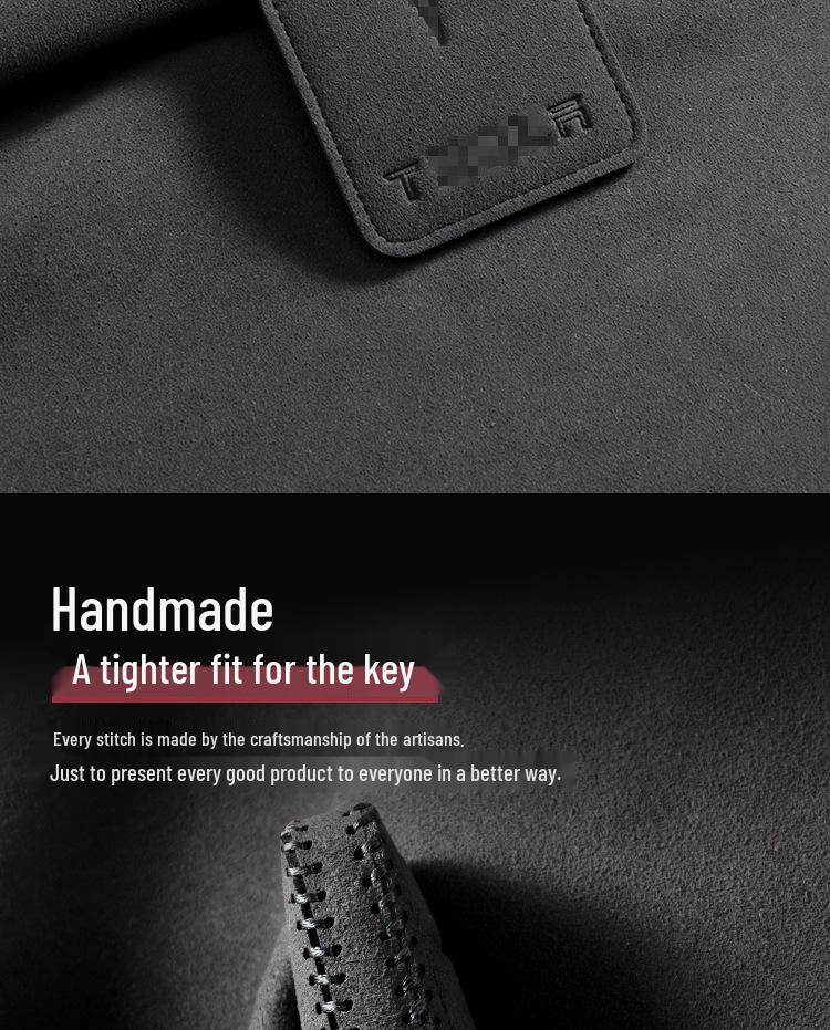 Tesla Key Card Holder for Model 3/Y - Stylish Suede Bag for Men and Women