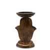 Hamsa Candle Holder Mango Wood, Small 18x11cm