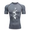 Men's Sports T-shirt Dragon Pattern  Training Fitness Compression Quick Dry Short Sleeve Athletic Tees Workout T-Shirt
