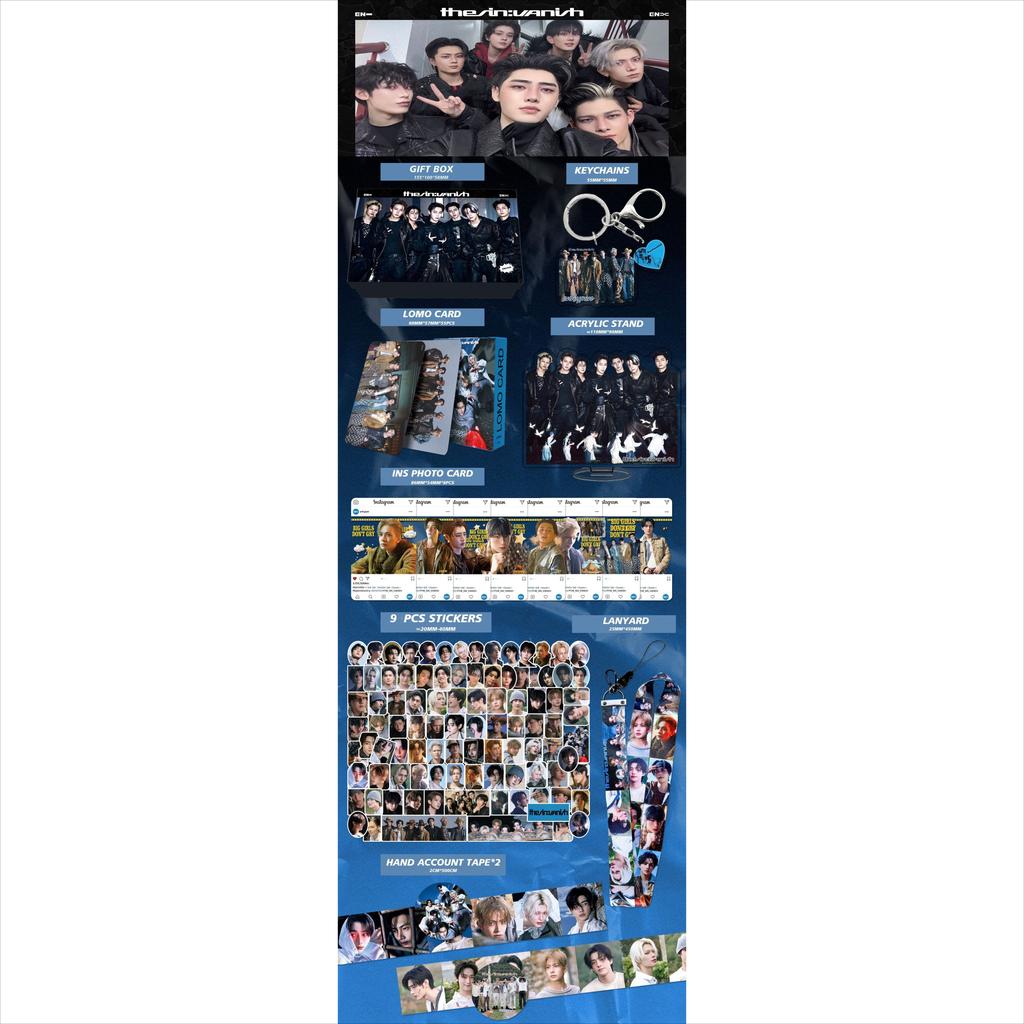 ENHYPEN "thesin:vanish" Album Merchandise Gift Set - 55Pcs Lomo Cards, Acrylic Standee, Keychain, Lanyard & Stickers Pack for ENGENE