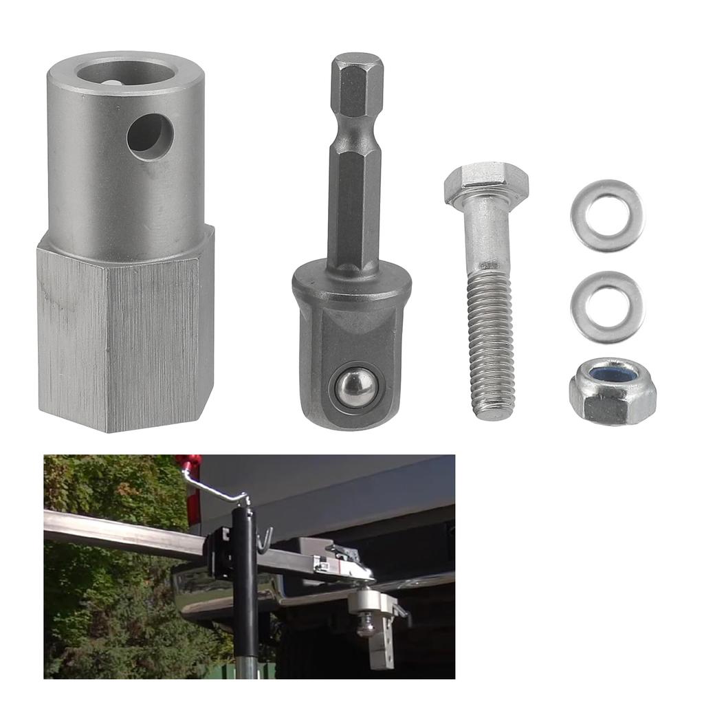 Stainless Steel Cordless Drill Adapter Kit with 12 Inch Socket Adapter Bit Fits for Top Wind