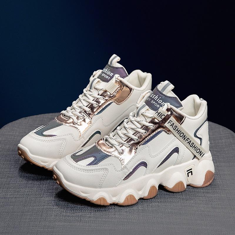 Korean Version of High-top Dad Shoes Women's Versatile Non-slip Women's Shoes New 2025 Spring and Autumn Explosion Increase Sports and Leisure Shoes