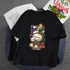 Merry Christmas Fashion Labubu New Cute T-shirt Unisex 100% Cotton Trend Round Neck Short Sleeve