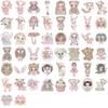 50PCS Pink Grotesque Bizarre Girl Horror Graffiti Stickers Phone Guitar Laptop Notebook Suitcase Cup Waterproof Sticker Decals