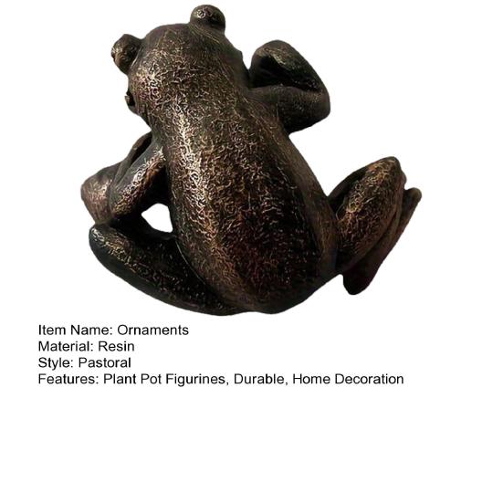 Frog Plant Pot Decoration Resin Easy to Install Statue Vintage Frog Ornament for Garden Patio Flower Pots