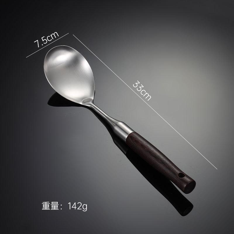 

Кухонная утварь из нержавеющей стали 304, лопатка, куриное крылышко, деревянная ручка, многофункциональный подарочный набор, электронная коммерция, большая ложка, дуршлаг rice spoon