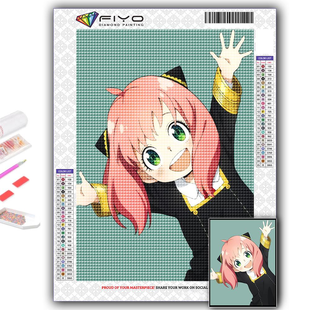 

5D алмазная живопись полный алмаз аниме постер шпионская семья алмазная живопись ручная работа Diy Алмазная мозаика картина украшение дома Full Round 20X30CM