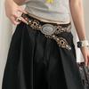 Retro Cowgirl Belt with Studded Detail Adjustable Western Design Sash PU Leather Waist Strap for Women Casual Outfits