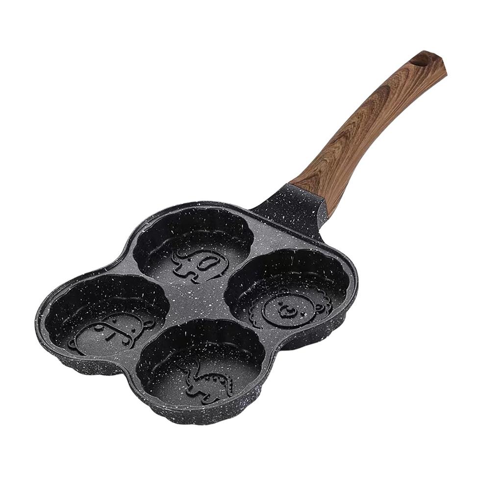 Nonstick Egg Frying Pan with Scalding Handle Wooden Breakfast Skillet Premium Material