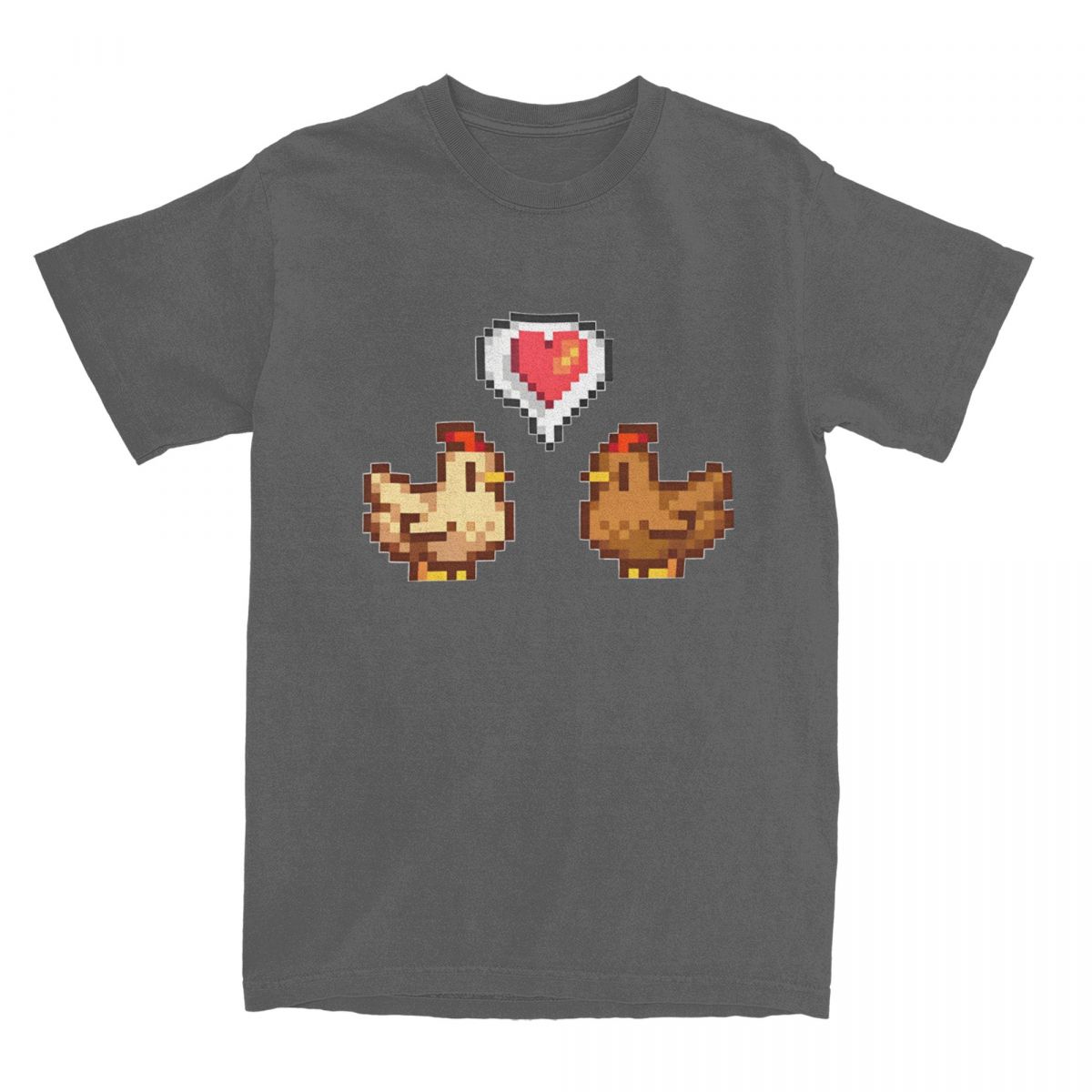 

Мужская футболка Stardew Valley Chicken Love Футболки Хип-хоп С принтом на заказ Графические Пляжные футболки Винтажные Хлопковые Топы Плюс S темно серый