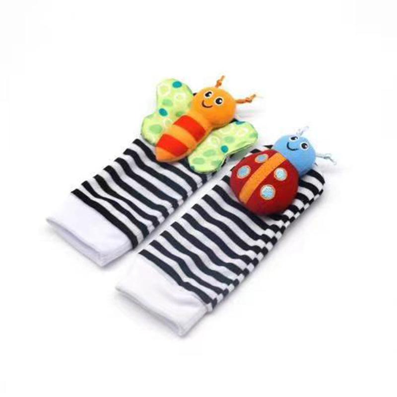Baby Wrist Strap Socks Hand Rattle Cartoon Plush Baby Watch Strap 0-3 Years Old Baby Toy Plush