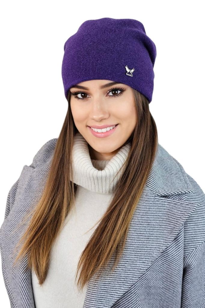 Lily Smooth Wool Women' Hat with Logo, Purple