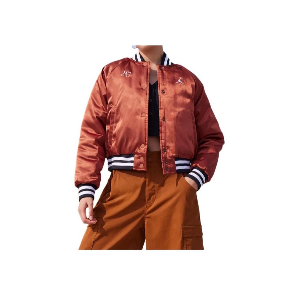 Jordan Solid Color Single-Breasted Casual Jacket Women Jackets Gray Peach FB5154-209