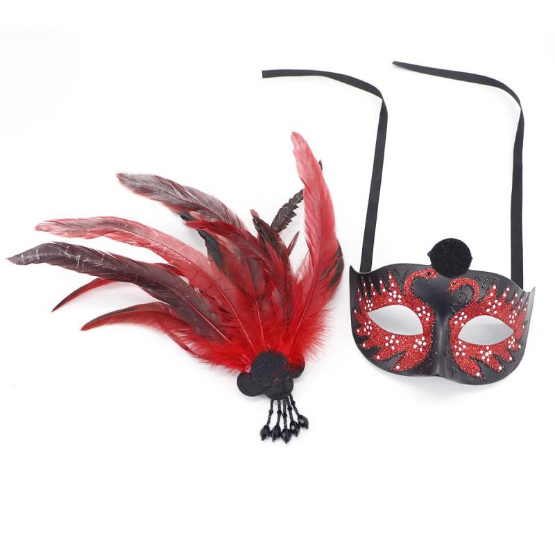 Halloween Feather Mask Sexy Party Eye Carnival Queen Costume Accessory