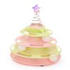 Cat Toy Roller 3 Levels Antislip Base Easy To Clean Interactive Turntable Track Toy for Batting