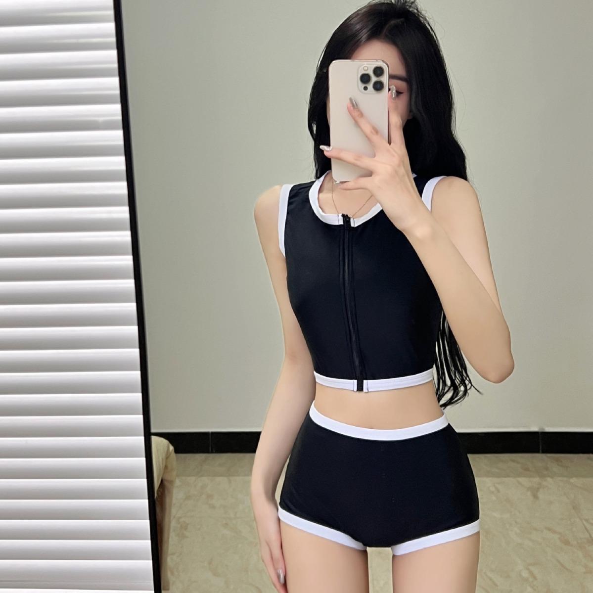

24 New Style Slimming Solid Color Bikini Swimwear for Small Chest Large