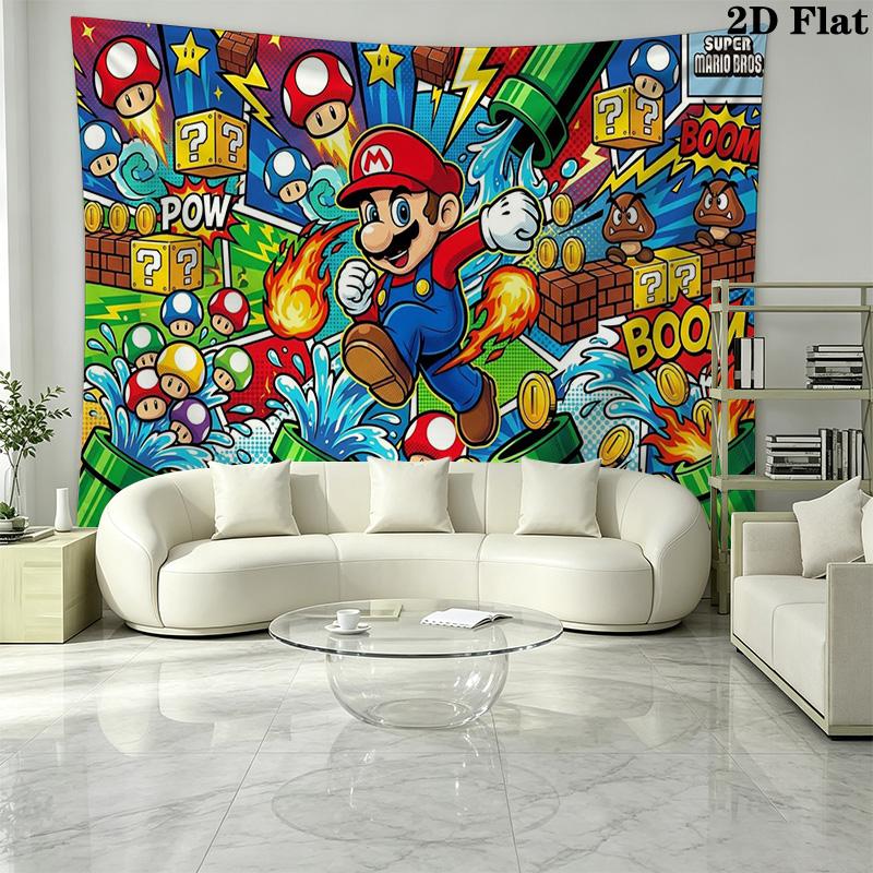 Super Bros Wall Tapestry Aesthetic Wall Hanging Printed Fabric Blanket Decorative Tapestries for Bedroom Living Room Home Decor