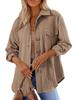 2024 Women's Autumn & Winter Loose Lapel Pocket Button Coat - Solid Color, Long Sleeve