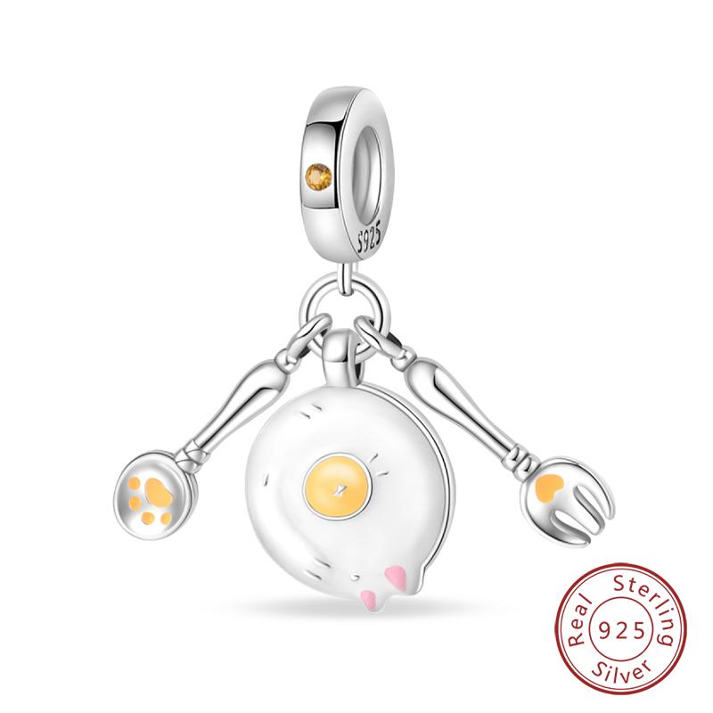 Copper Little Bear Soft Candy Coffee Strawberry Cake Afternoon Tea Charms Beads Fit Qikaola Bracelets Diy Jewelry