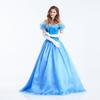 Blue Princess Dress Stage Costume Halloween Cosplay Costume Cinderella Costume