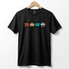 Retro 8-Bit Alien T-Shirt: Multi-Color Pixel Art Arcade Design T-shirt