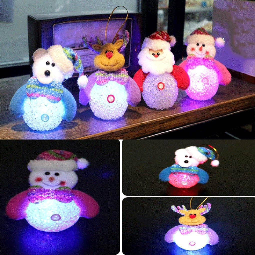 Christmas Gift LED Snowman Light Home Ornaments Xmas Tree Hanging Decoration
