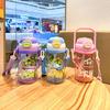 Water bottle summer plastic cup large capacity high value double drinking cup Korean version female student with straw children's water cup portable
