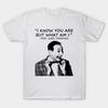 Men Black Print T-shirt Pee-Wee Herman I Know You Are But What Am I No-Cut Transfer Paper Print Cotton Tshirt