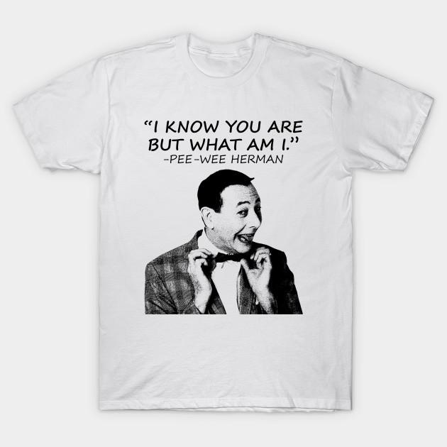 Men Black Print T-shirt Pee-Wee Herman I Know You Are But What Am I No-Cut Transfer Paper Print Cotton Tshirt 3XL белый