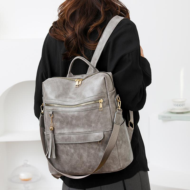 Women's Tassel Backpack Computer Bag Large Capacity Travel Backpack