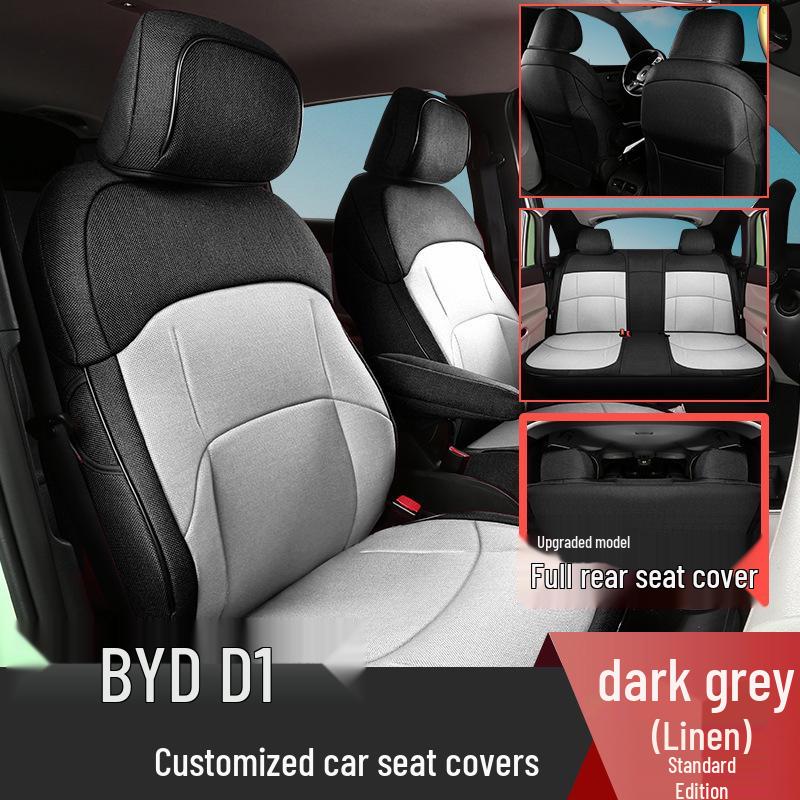 All-Season Linen Car Seat Covers for BYD D1 - Full Coverage