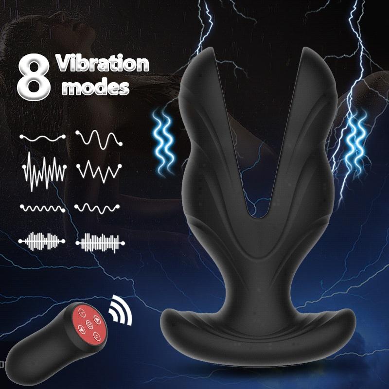 Vibrátor na masáž prostaty pro muže Elektrický šok Anální vibrátor Bezdrátový dilatátor análních kolíků Dildo Sexuální hračky pro ženy