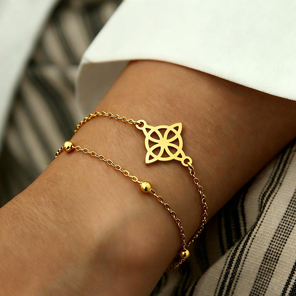 European and American Xiyin hot-selling piece set bracelet set female alloy round bead chain box chain simple bracelet
