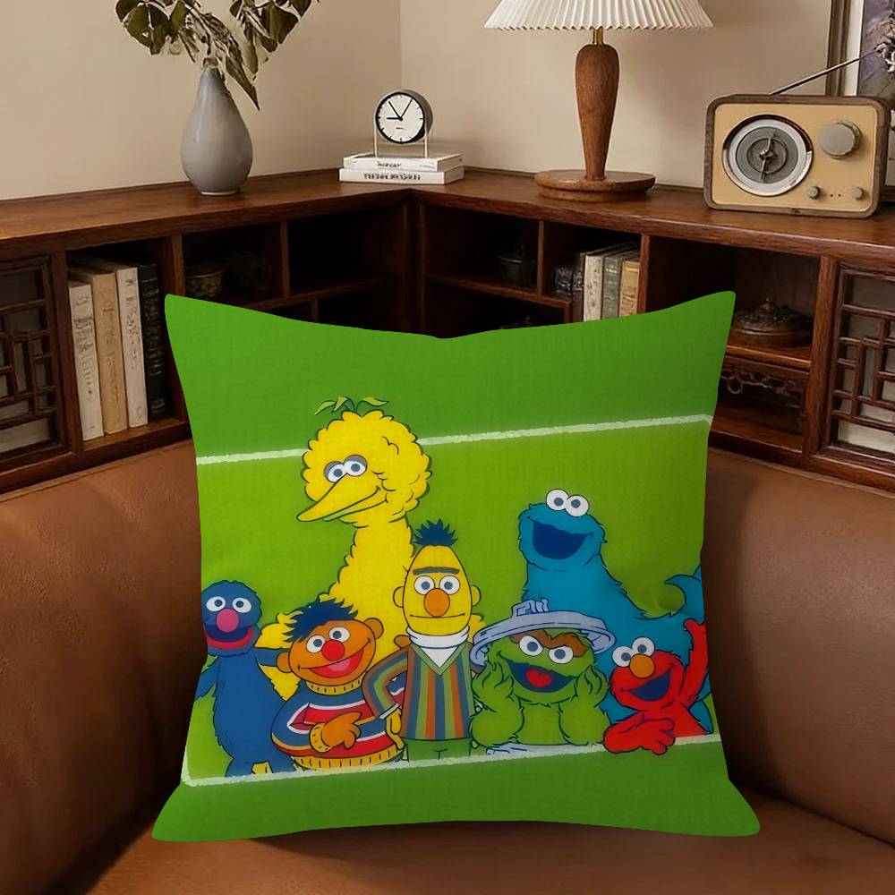 Cartoon SSesame Street Cushion Cover Pillowcase Upholstery Sofa Throw Pillow Home Decor Pillowcas