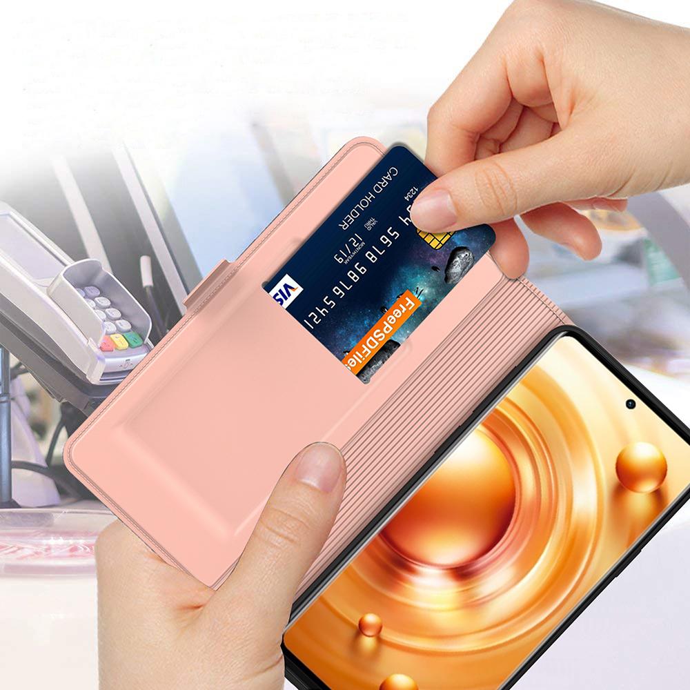 Etui na telefon komórkowy vivo V30 Lite 5G z uchwytem na karty, klapką i podstawką, ochronny pokrowiec ze skóry PU