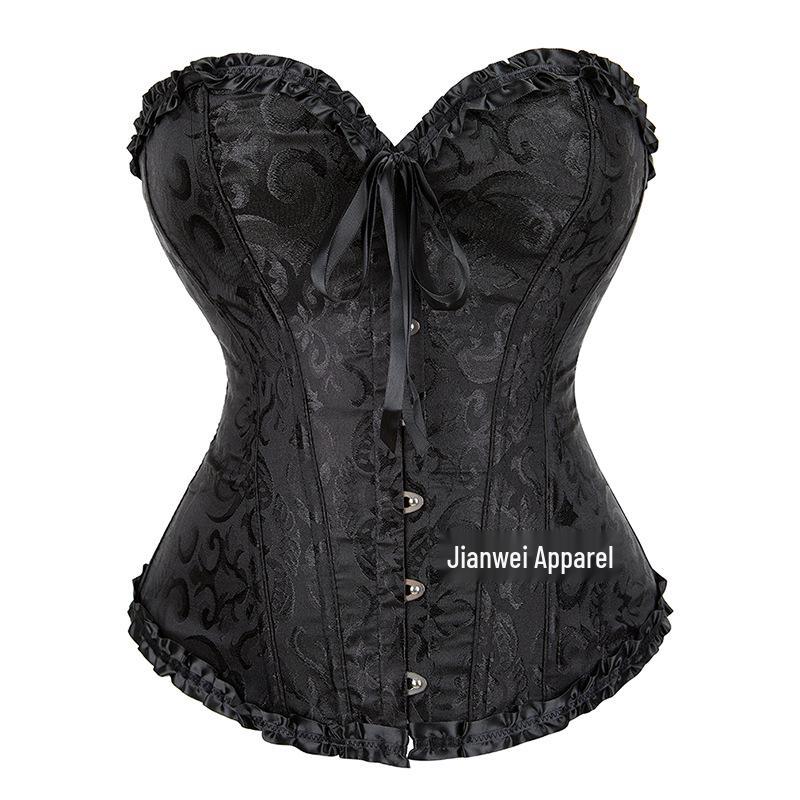 Jacquard Lace Fishbone Corset: Party-Style Shaping Top