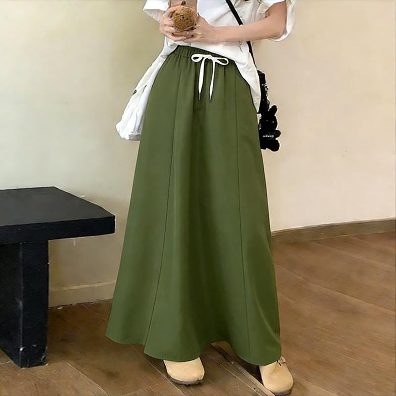 ZANZEA Damskie luźne, długie spódnice w pasie na co dzień