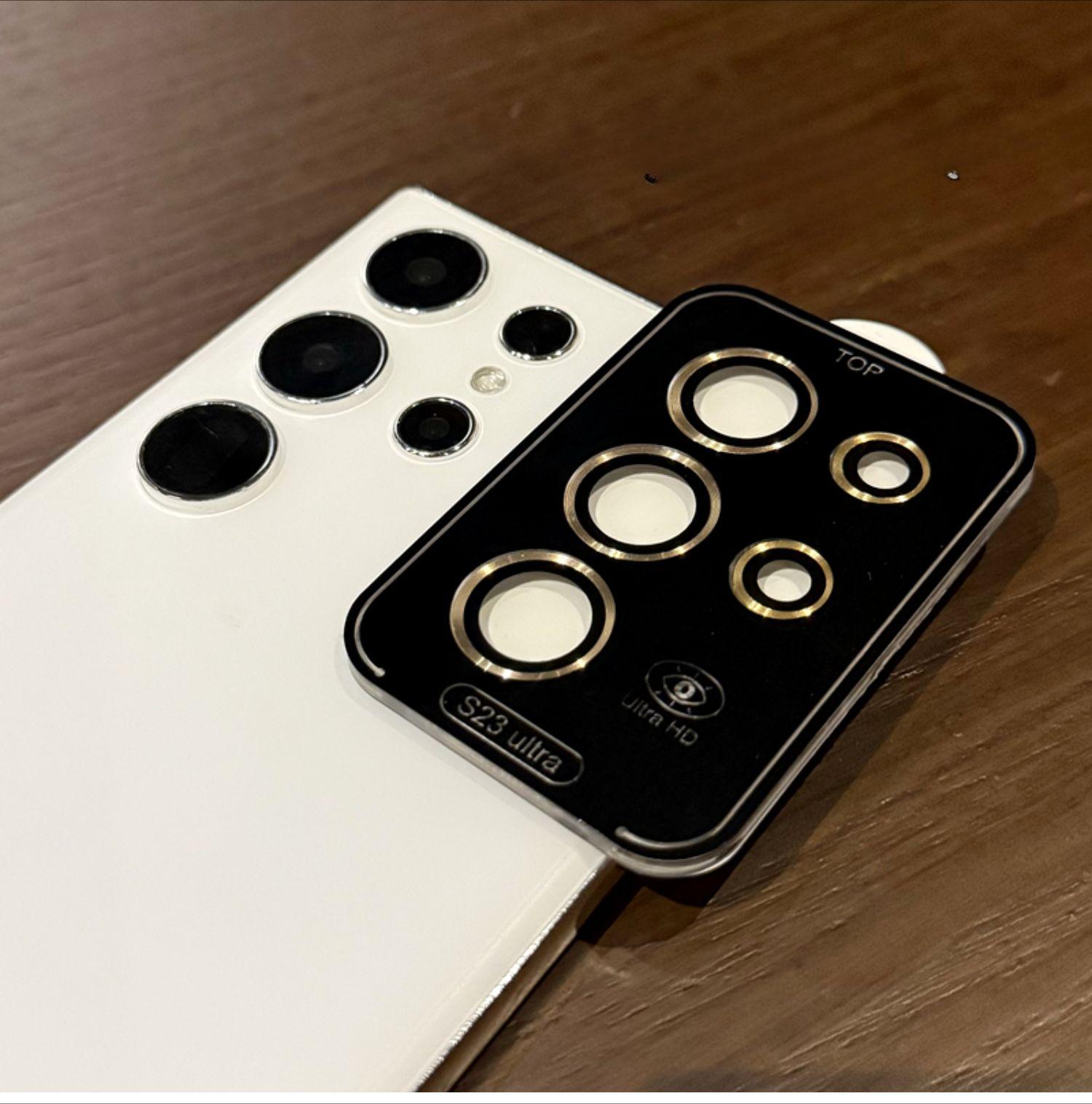 

Металлический чехол-кольцо для объектива Samsung S24 Ultra S23 FE S22 Plus A15 A35 A55 A14 A24 A34 A54 Защитная пленка для объектива камеры For Galaxy S24FE золотой