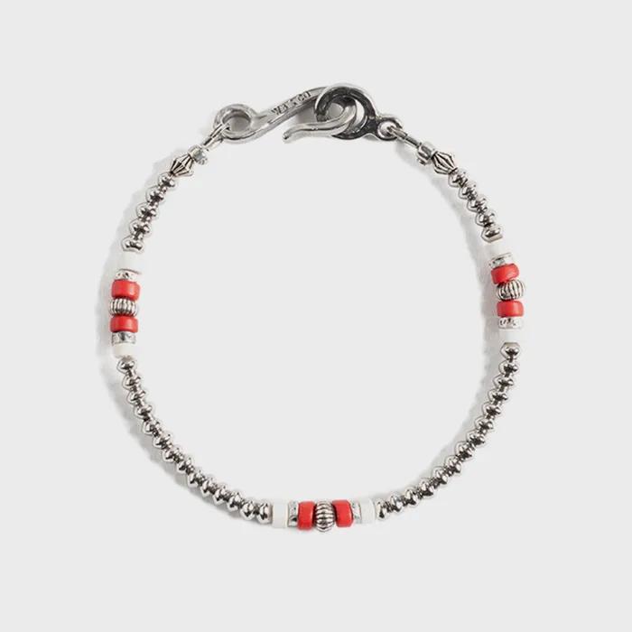 W25 METAL BEAD BRACELET (red)