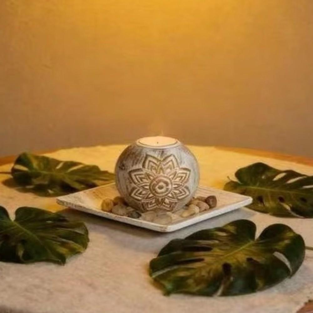 with Tray Tealight Candlestick Wood Wooden Candle Holder Decorative Candlestick Bedroom