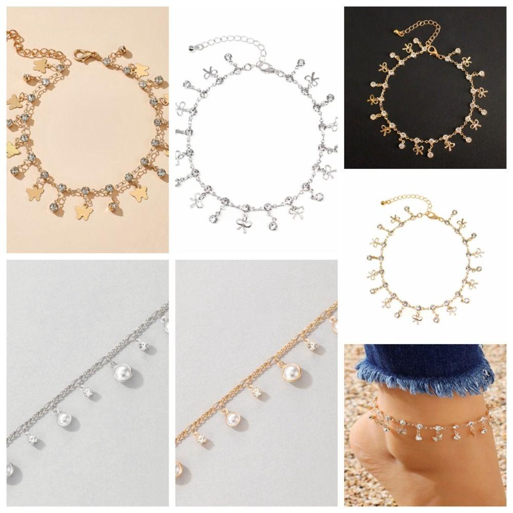 

Бохо горный хрусталь подвеска-бабочка браслет на щиколотке с бантом модные женские туфли