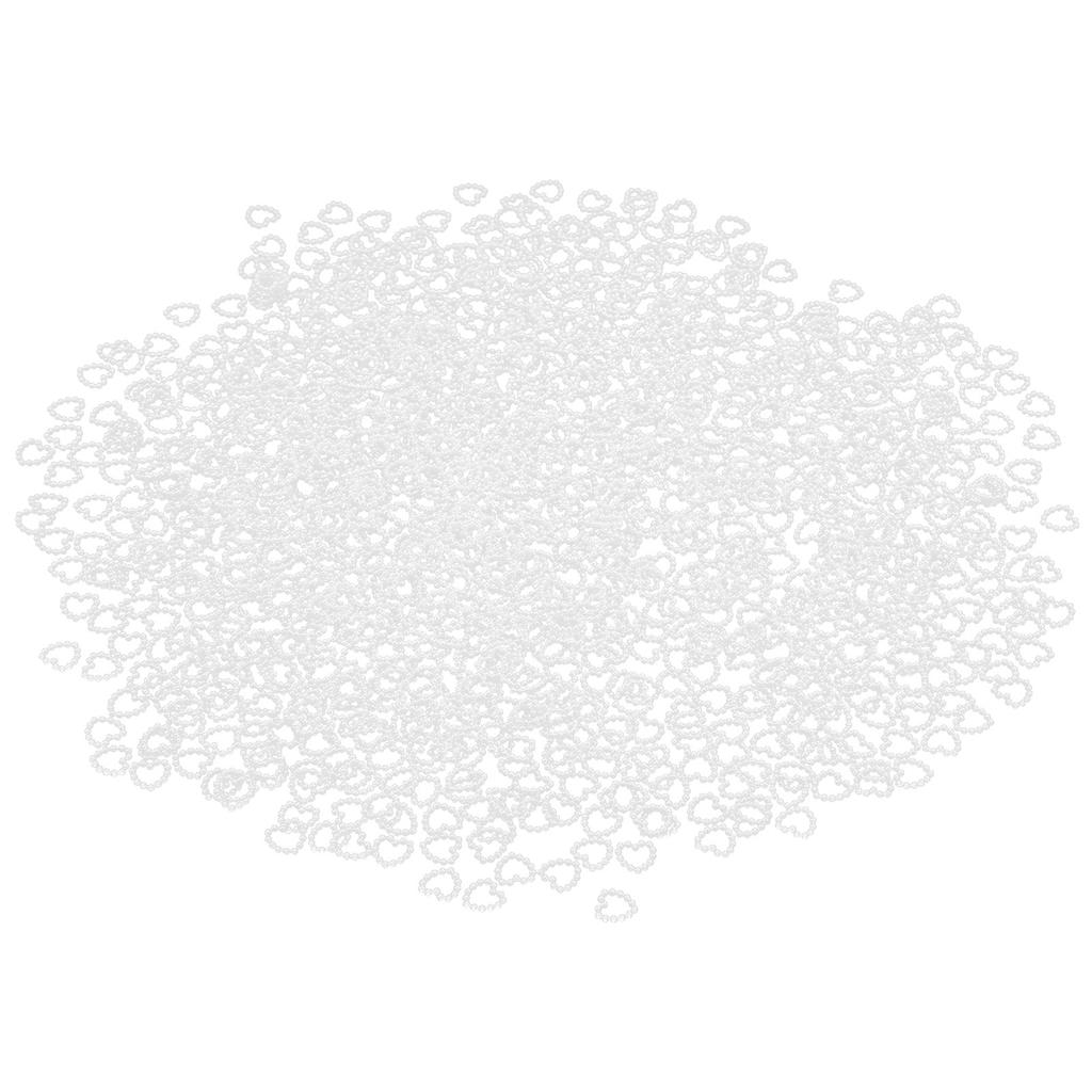 1000Pcs Pearl Beaded Heart Cute Appearance Bright Colors Jewelry Accessories for Bracelets Earrings NecklacesWhite