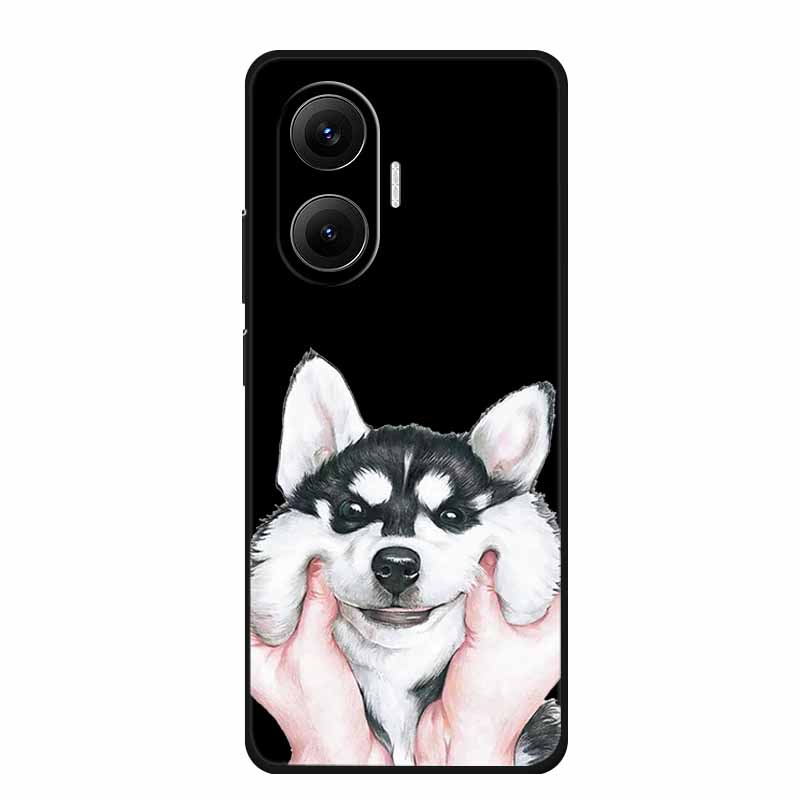 Black Silicone Case For Redmi Turbo 4 Pro A5 4G Case Cartoon Cat Soft Back Cover For Xiaomi Poco X7 Pro C71 Poco M7 4G Plus Case