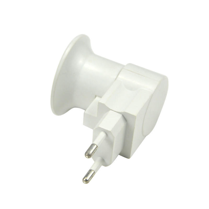 2pcs Light Bulb Socket To Eu Plug Adapter/power On-off Control Switch