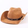 Popular European and American Classic Suede Western Cowboy Hat, Men's and Women's Fashion Big-brimmed Top Hat Shade