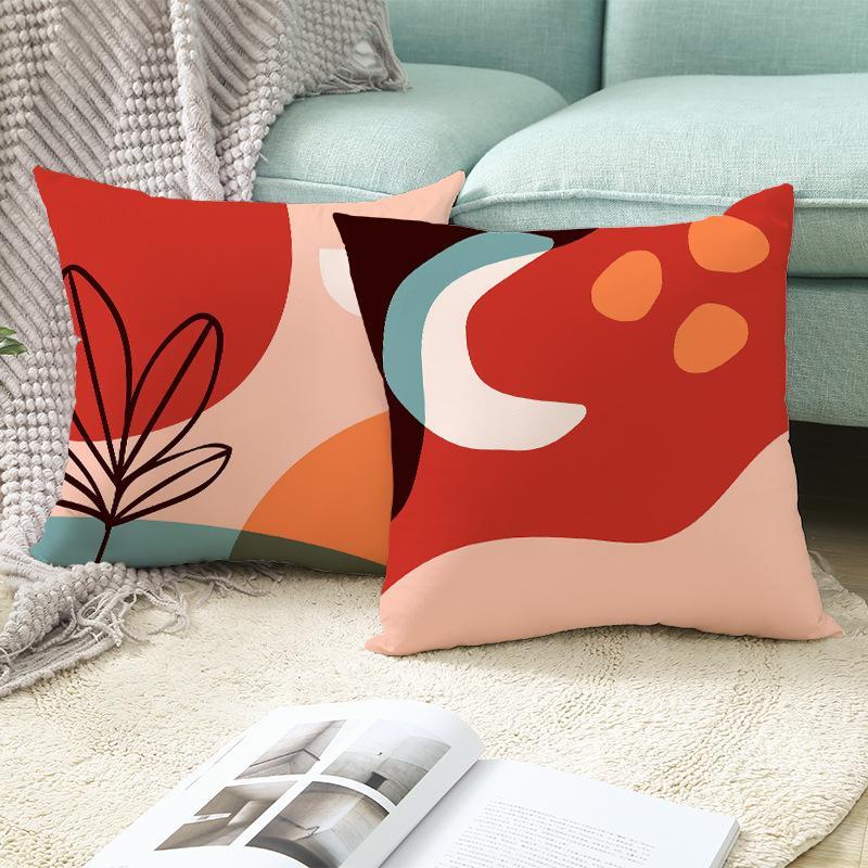 Ins Nordic Simple Abstract Morandi Pillow Cover Peach Skin Cushion Cover Office Sofa Cushion Cover