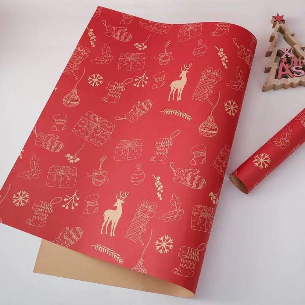 10 Pcs Multifunctional Christmas Gift Wrapping Paper Multi-purpose DIY Crafts Paper  New Year Party