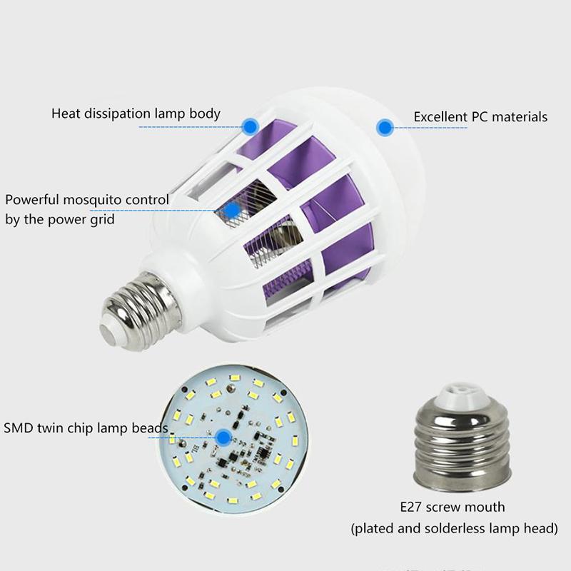 110/220V 9W/15W/20W Lampadina LED Anti-Zanzare a Doppio Uso Luce Notturna Anti-Zanzare Apparecchi di Illuminazione da Giardino