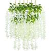 Artificial Flower Wisteria Hanging Vine For Home Decoration Plants - White